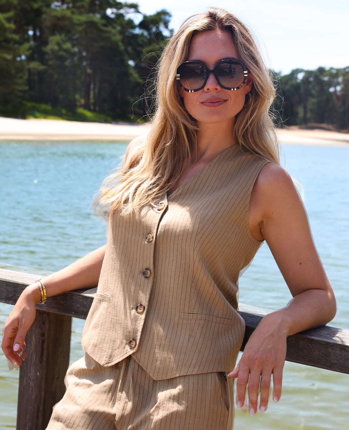 Je m'appelle Tops Desert Sand / Black / XS Gilet | Desert Sand / Black
