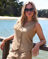 Je m'appelle Tops Desert Sand / Black / XS Gilet | Desert Sand / Black