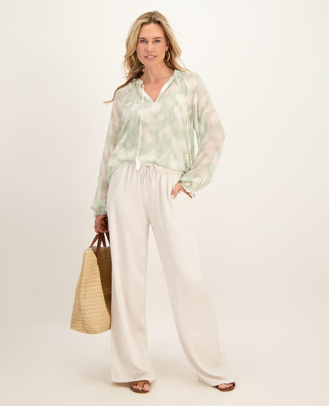 Je m'appelle Broeken Pant Straight Scarlet | Champagne