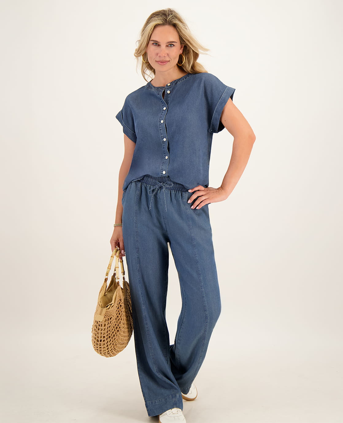 Je m'appelle Tops Blouse Mathilde | Medium Denim Blue