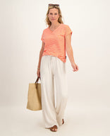 Je m'appelle Tops Tee Stripes | Off White / Coral Pink