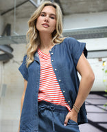 Je m'appelle Tops Tee Stripes | Off White / Coral Pink