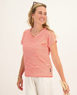 Je m'appelle Tops Tee Stripes | Off White / Coral Pink