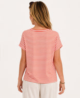 Je m'appelle Tops Tee Stripes | Off White / Coral Pink