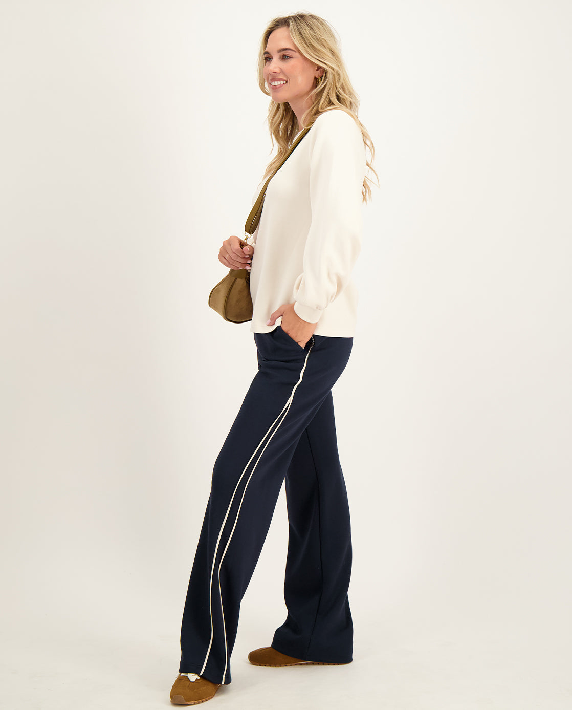 Pant Kiki | Donkerblauw / Light Greige
