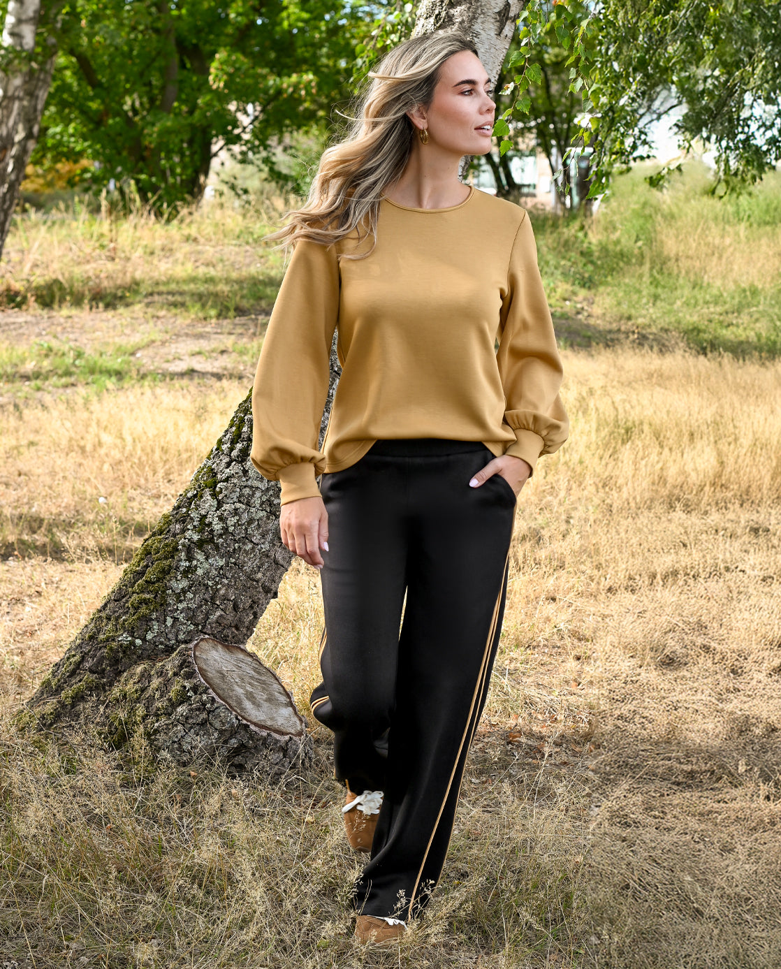 Pant Kiki | Zwart / Golden Camel