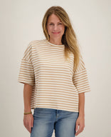 Je m'appelle Tops Off White / Sand / S Tee Top Stripes | Off White / Sand