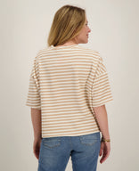 Je m'appelle Tops Tee Top Stripes | Off White / Sand