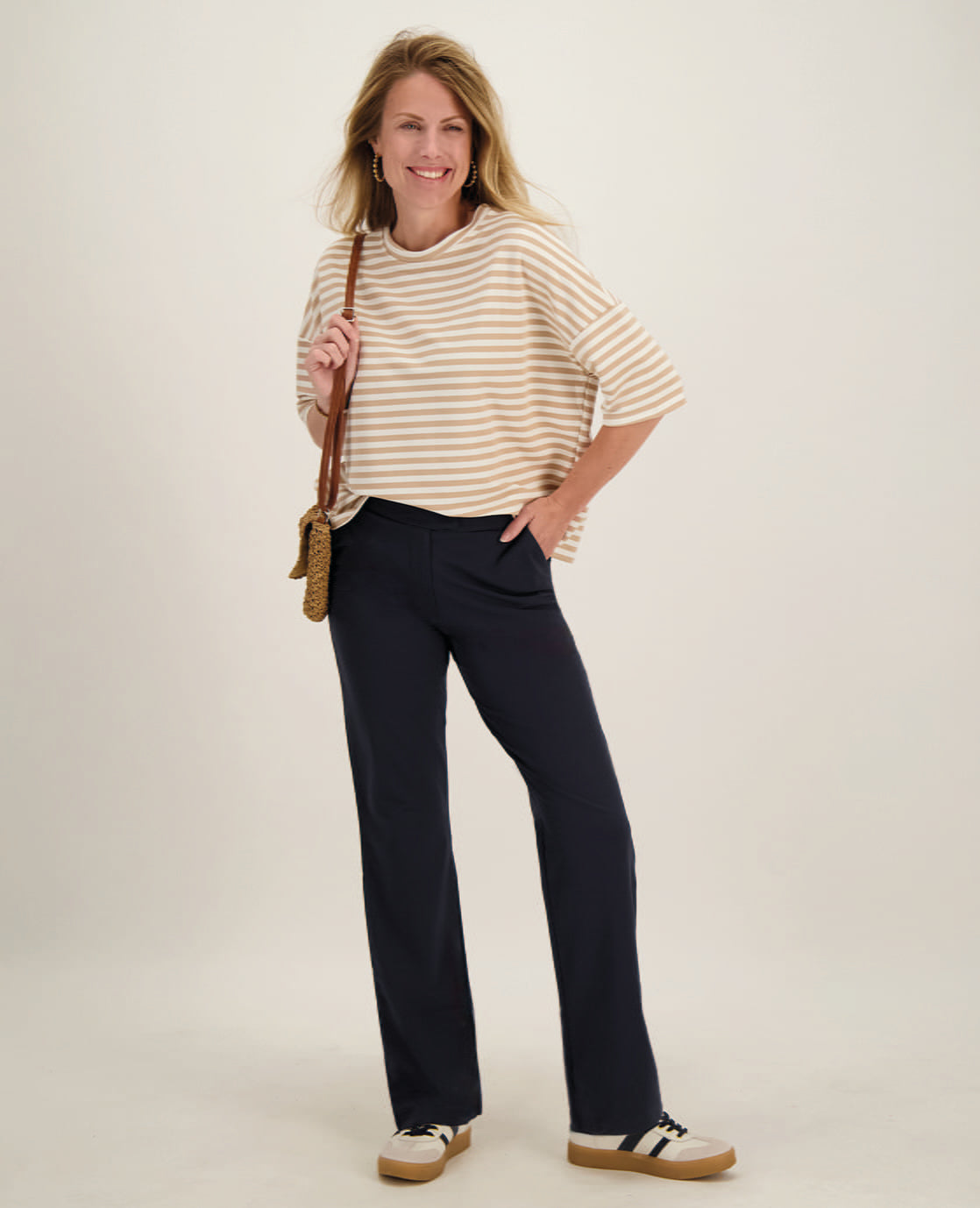 Je m'appelle Tops Tee Top Stripes | Off White / Sand