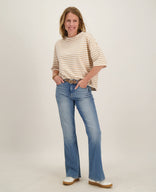 Je m'appelle Tops Tee Top Stripes | Off White / Sand