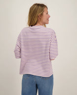 Je m'appelle Tops Tee Top Stripes | Ecru / Purple