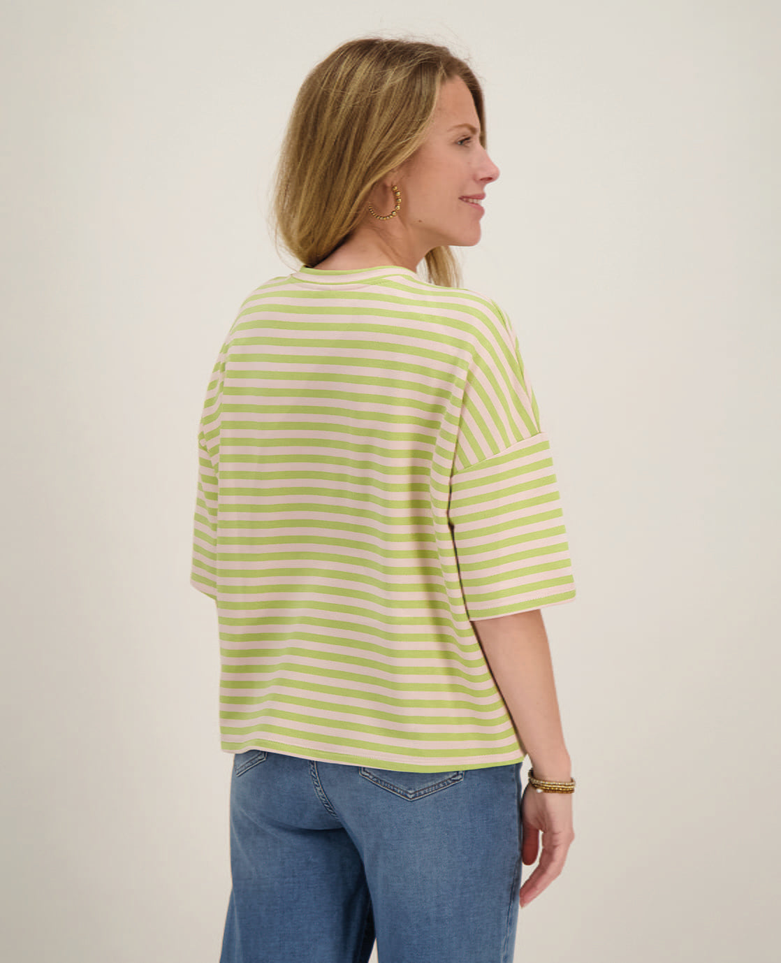 Je m'appelle Tops Tee Top Stripes | Pistache / Ecru