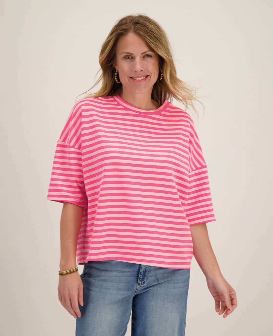 Je m'appelle Tops Duo Pink / S Tee Top Stripes | Duo Pink