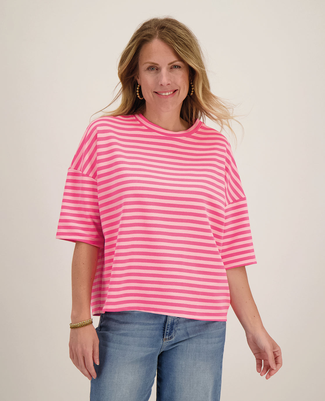 Tee Top Stripes | Duo Pink