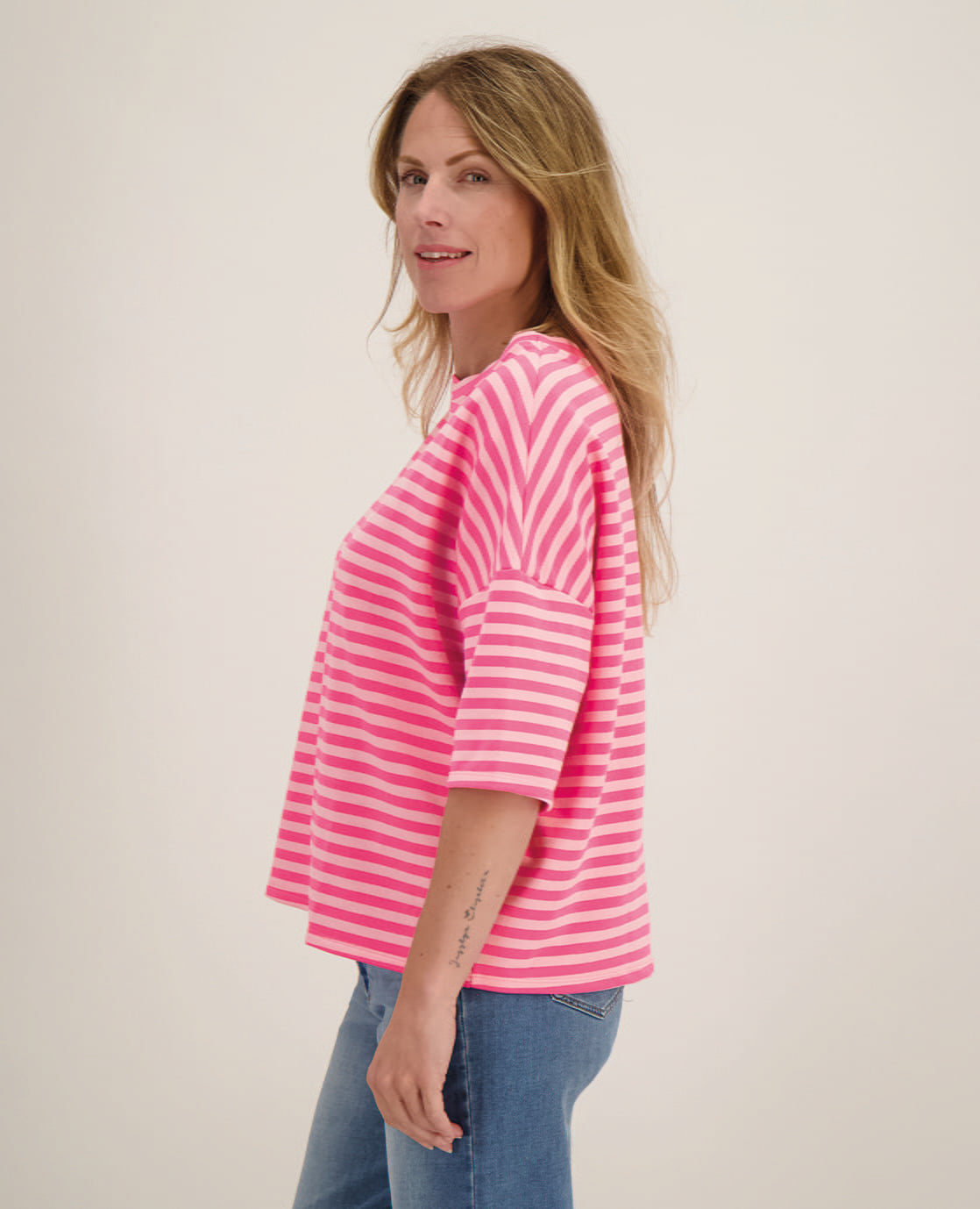 Je m'appelle Tops Tee Top Stripes | Duo Pink