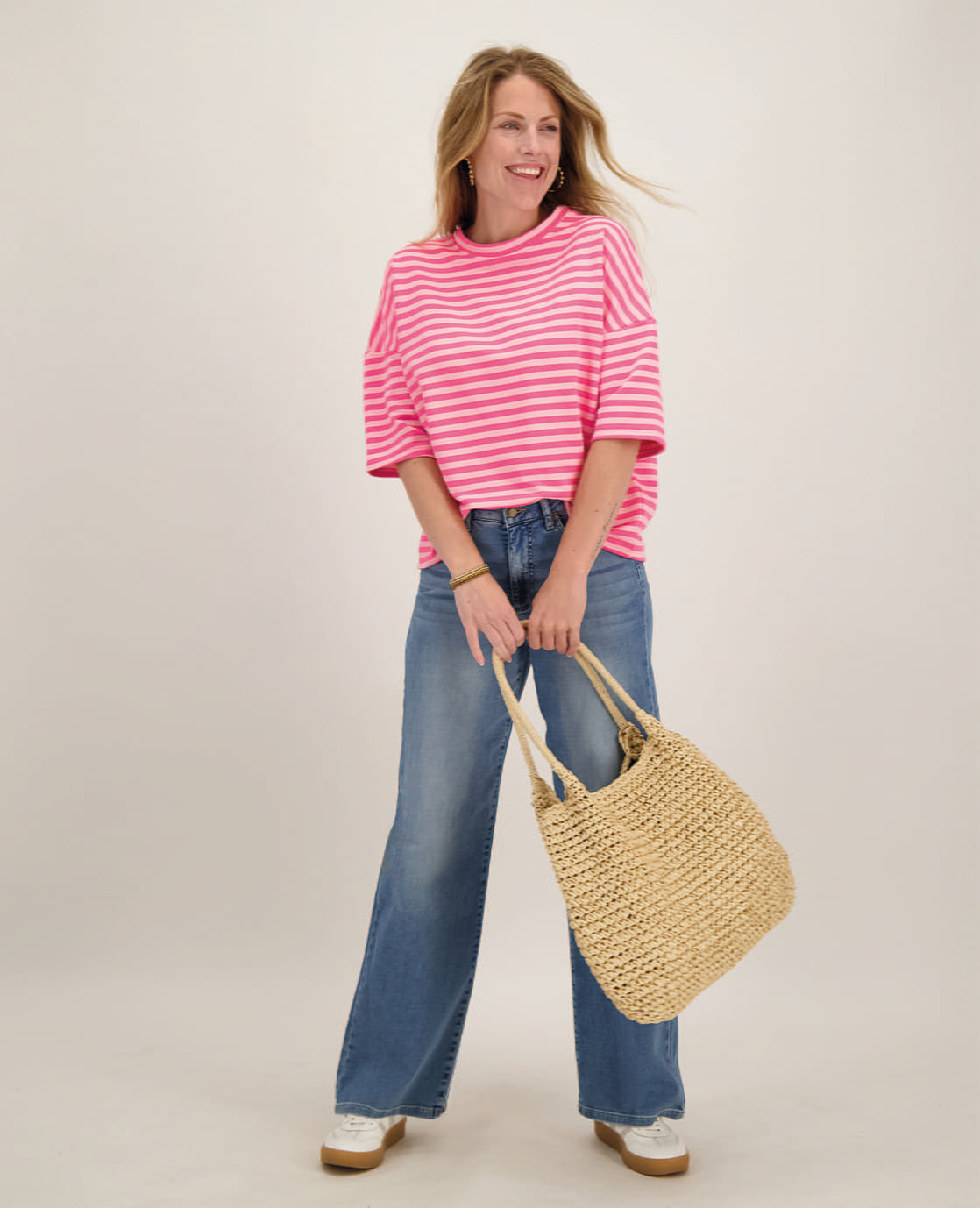 Je m'appelle Tops Tee Top Stripes | Duo Pink