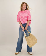 Je m'appelle Tops Tee Top Stripes | Duo Pink