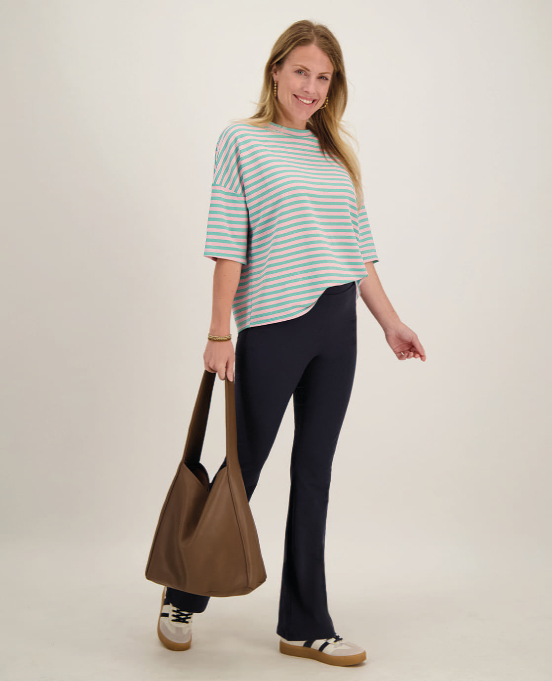 Je m'appelle Tops Tee Top Stripes | Aqua / Pink