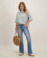 Je m'appelle Tops Tee Top Stripes | Aqua / Pink