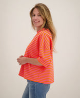 Je m'appelle Tops Tee Top Stripes | Pink / Orange