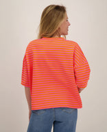 Je m'appelle Tops Tee Top Stripes | Pink / Orange