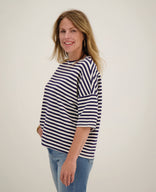 Je m'appelle Tops Tee Top Stripes | Off white/Donkerblauw