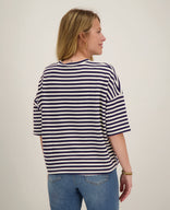 Je m'appelle Tops Tee Top Stripes | Off white/Donkerblauw