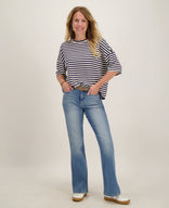 Je m'appelle Tops Tee Top Stripes | Off white/Donkerblauw