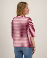 Je m'appelle Tops Tee Top Stripes | Burgundy / Pink