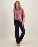 Je m'appelle Tops Tee Top Stripes | Burgundy / Pink
