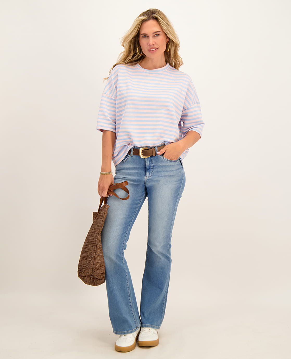 Je m'appelle Tops Tee Top Stripes | Light Blue / Light Pink