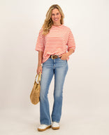 Je m'appelle Tops Tee Top Stripes | Peachy Pink / Ecru