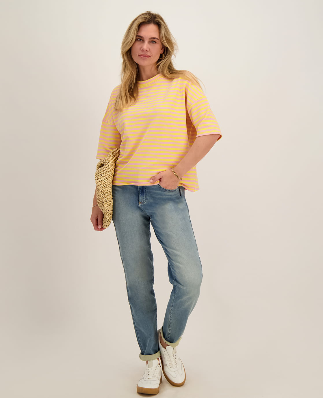 Je m'appelle Tops Tee Top Stripes | Yellow / Light Pink