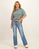 Je m'appelle Tops Tee Top Stripes | Green/Pink