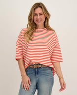 Je m'appelle Tops Tee Top Stripes | Peachy Pink / Ecru