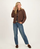 Je m'appelle Tops Top Ruffle | Dark Brown / Blue