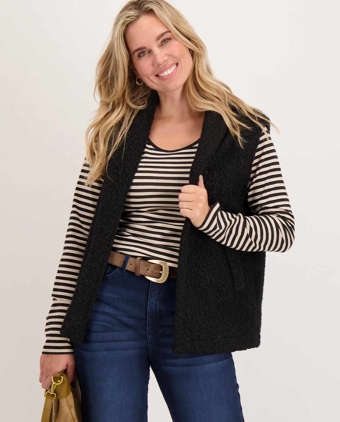 Teddy Gilet | Zwart