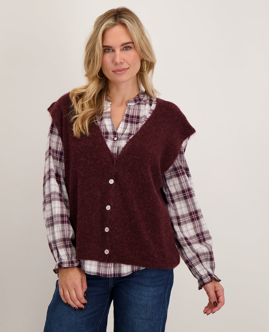 Gilet Knitted | Night Burgundy