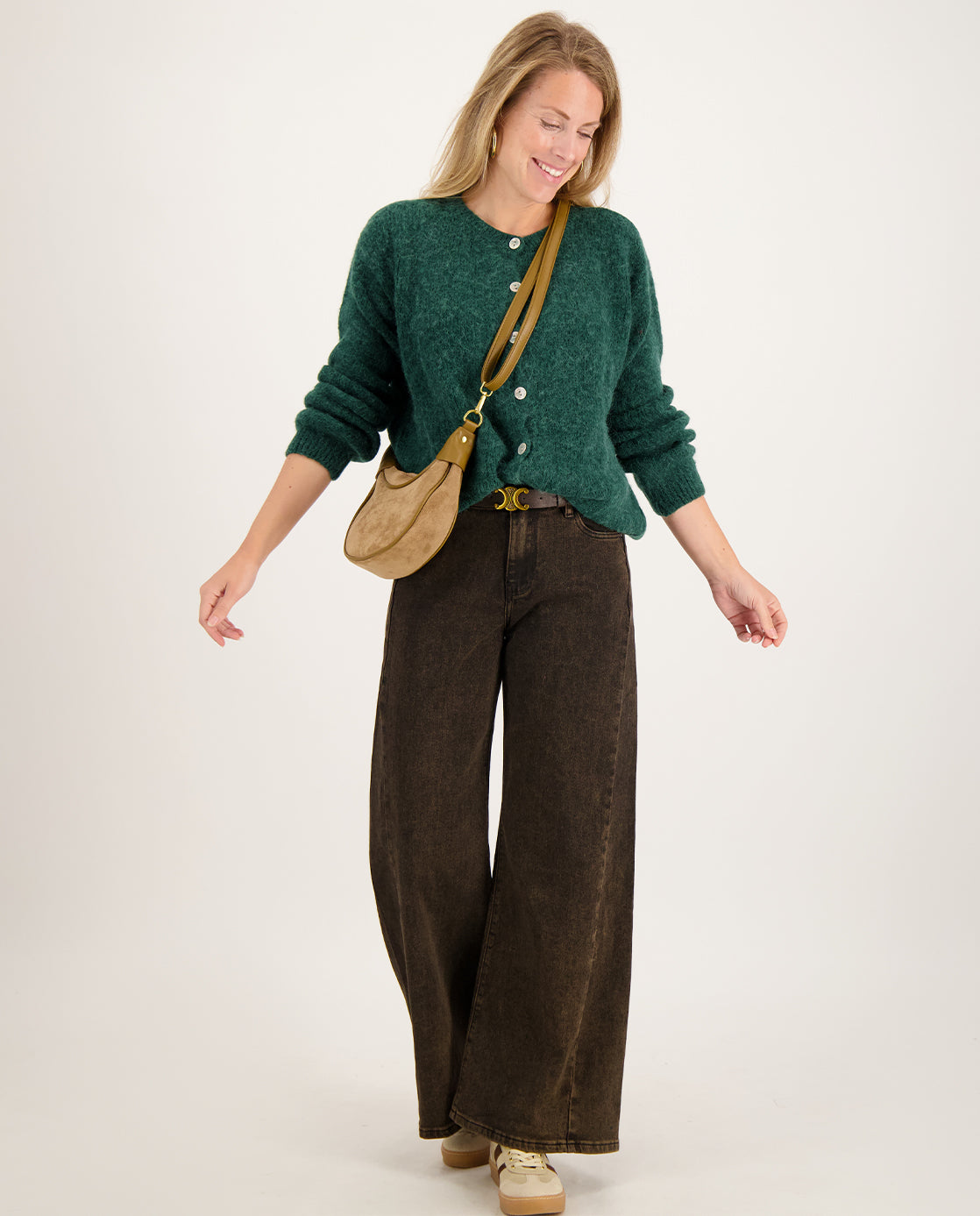 Pant Wide Leg Denim | Washed Coffee