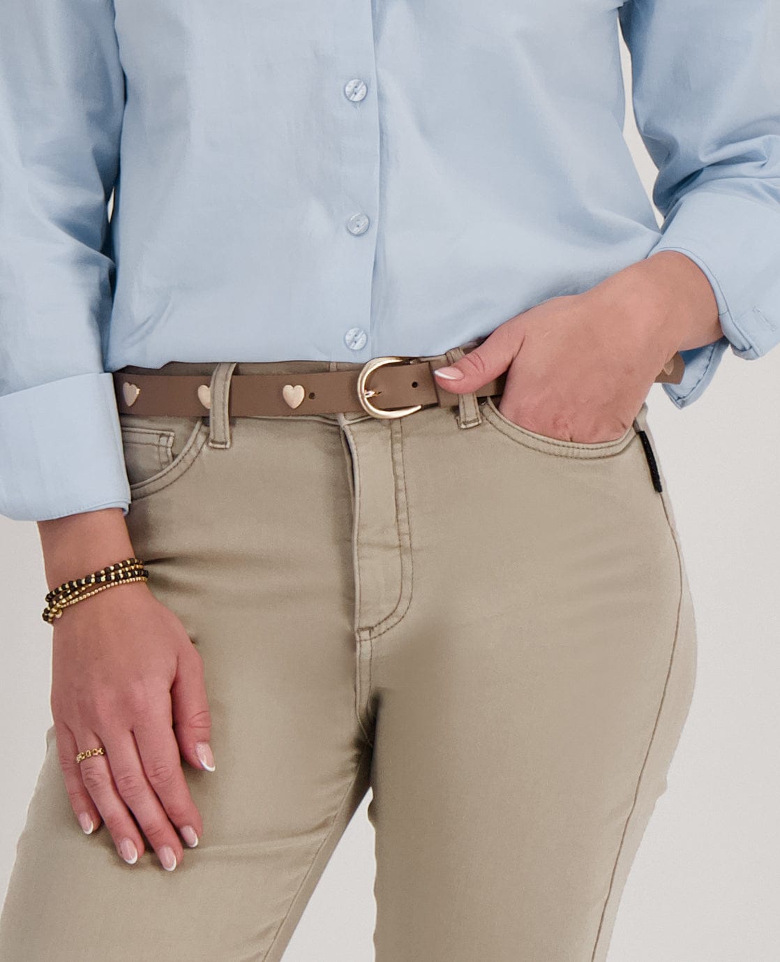 Je m'appelle Accessoires Taupe / One Size Belt Hearts | Taupe