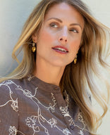 Je m'appelle Accessoires Goud / Wit / One Size Earrings Heart | Goud / Wit