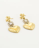 Je m'appelle Accessoires Goud / Wit / One Size Earrings Heart | Goud / Wit