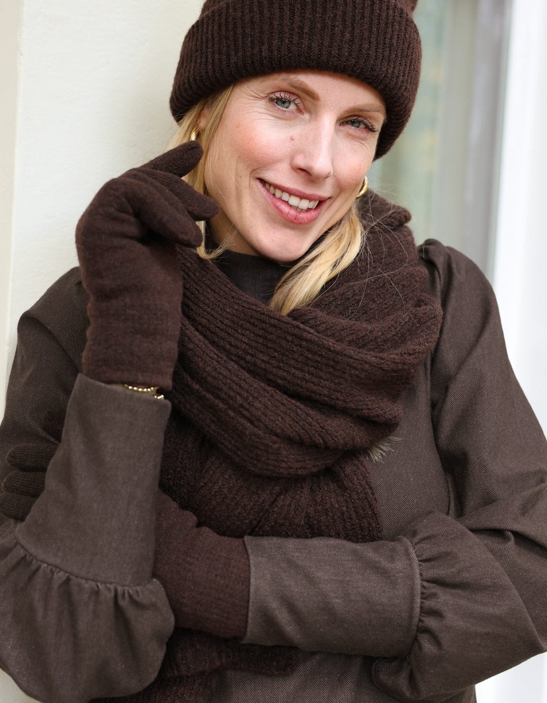 Je m'appelle Accessoires Dark Brown Melange / One Size Handschoenen | Dark Brown Melange