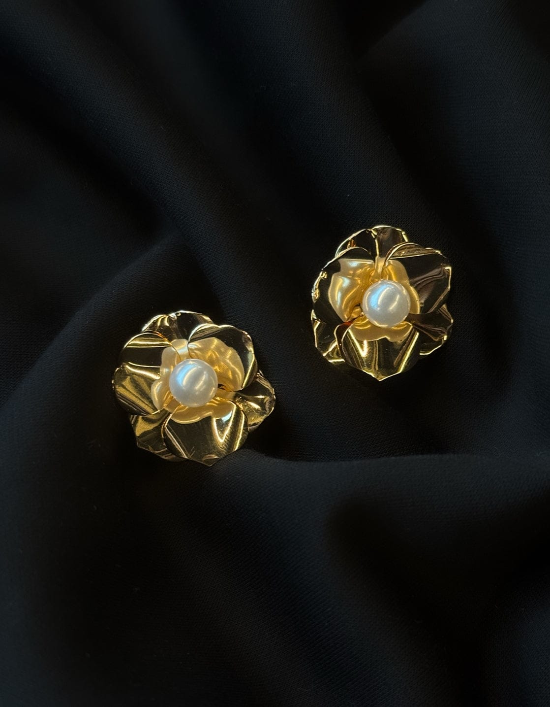 Je m'appelle Accessoires Goud / Wit / One Size Earrings Flower | Goud / Wit