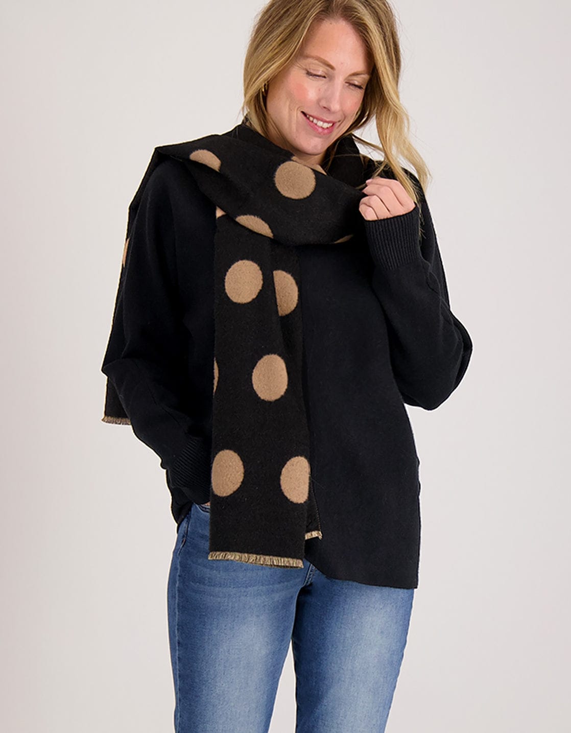 Je m'appelle Accessoires Zwart / Beige / One Size Sjaal | Zwart / Beige