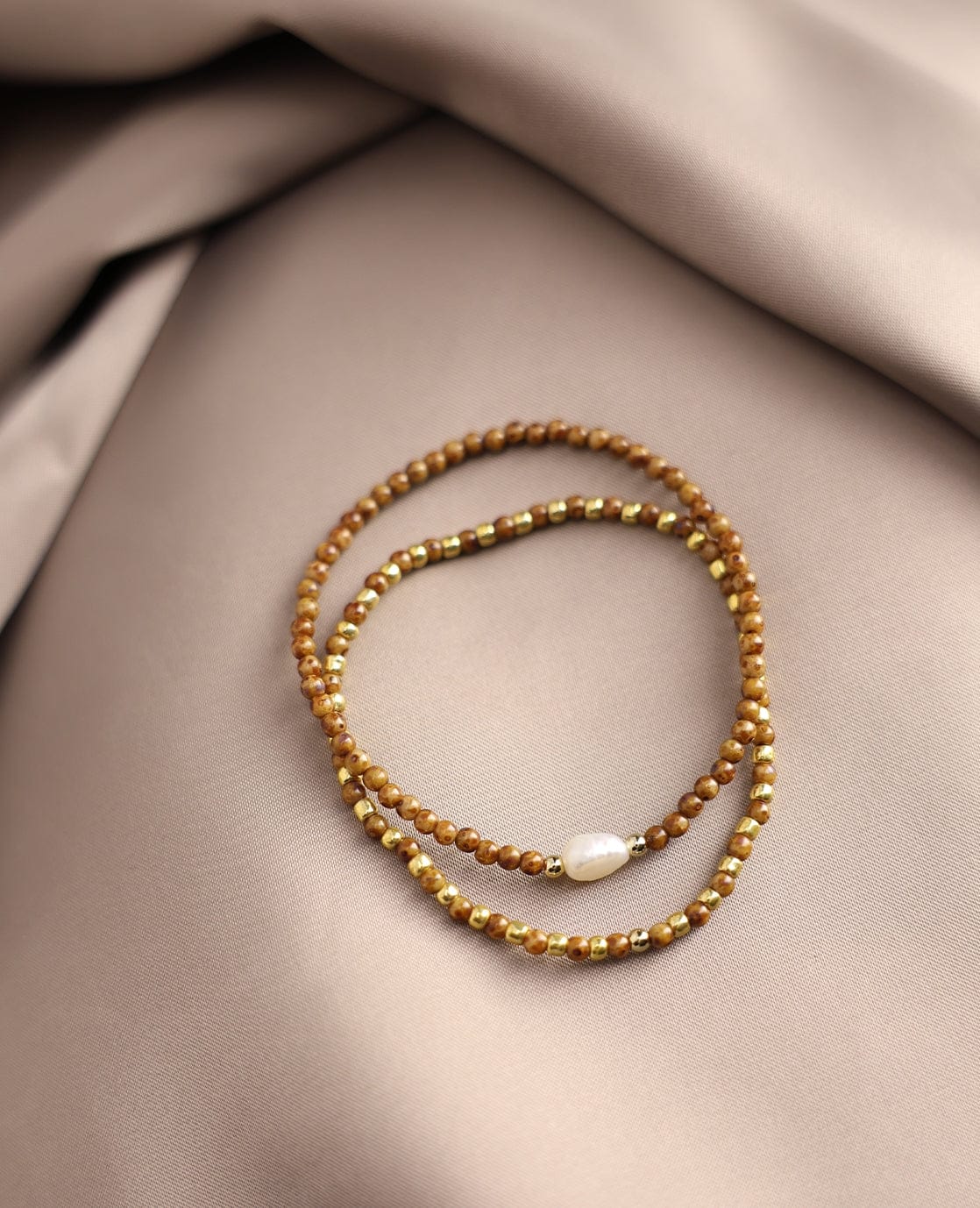 Je m'appelle Accessoires Hazelnut Brown / Gold / One Size Bracelet | Hazelnut Brown / Gold