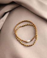 Je m'appelle Accessoires Hazelnut Brown / Gold / One Size Bracelet | Hazelnut Brown / Gold