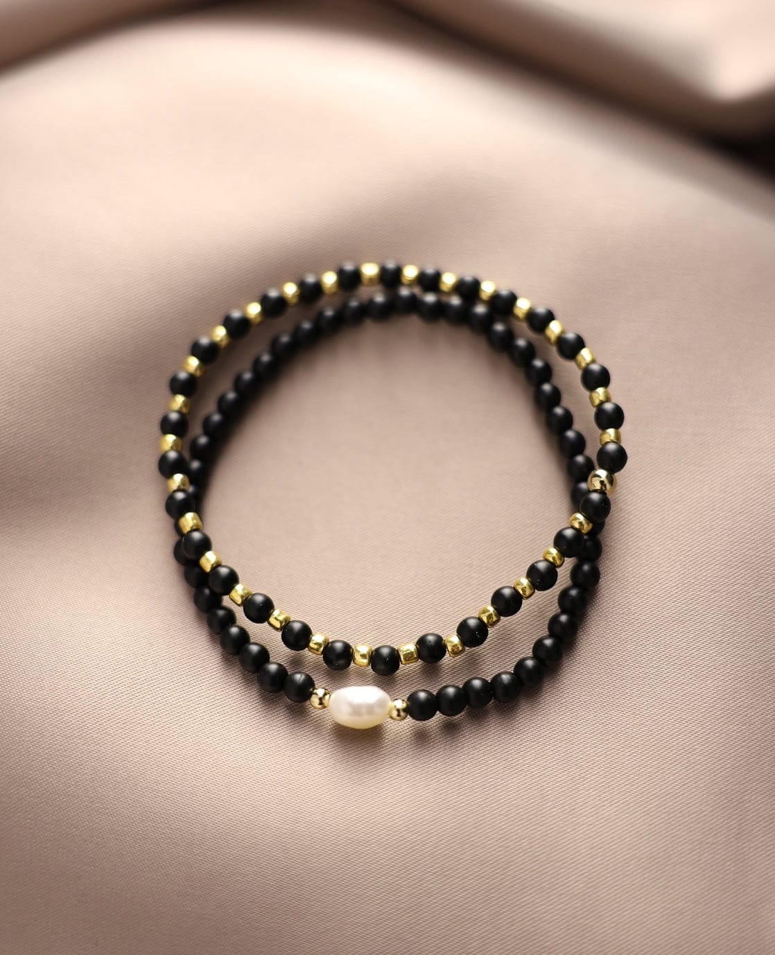 Je m'appelle Accessoires Zwart / One Size Bracelet Pearl | Zwart