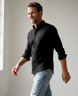 Je m'appelle Tops Button Down Shirt Homme Travel | Zwart