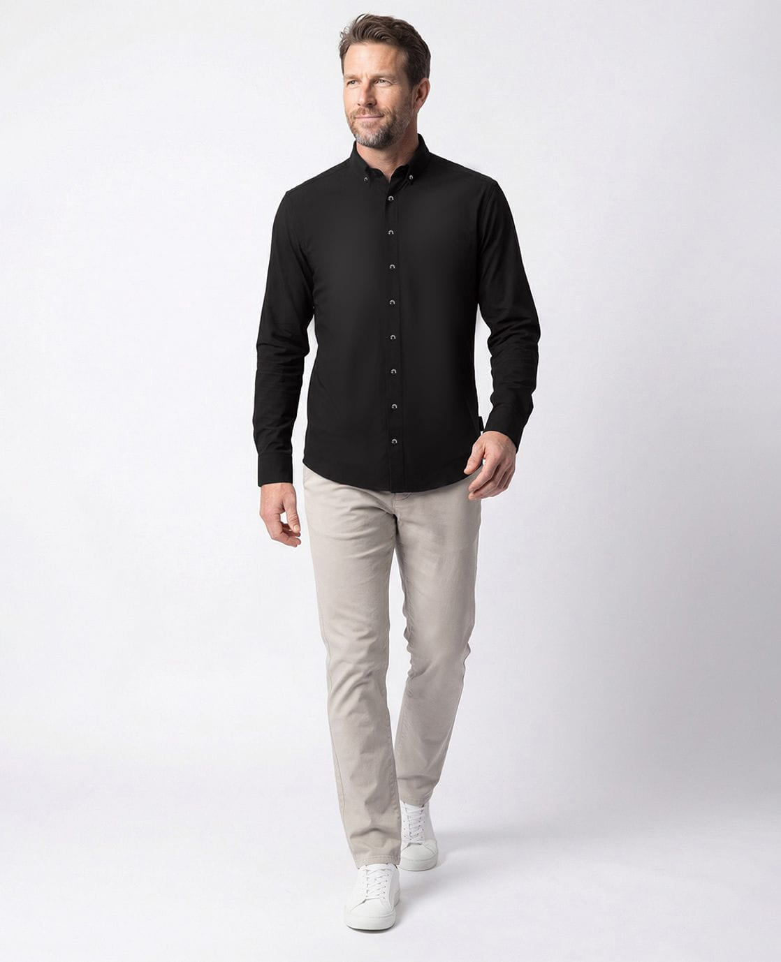 Je m'appelle Tops Button Down Shirt Homme Travel | Zwart